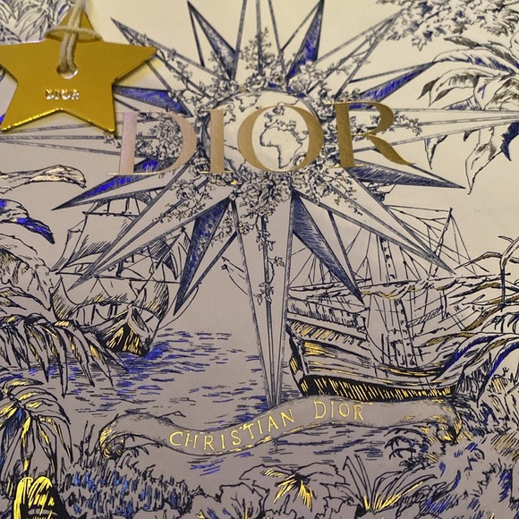 Christian DIOR Empty Shopping Bag with Gold Print & Dior Metal Star Orna… - Picture 5 of 6